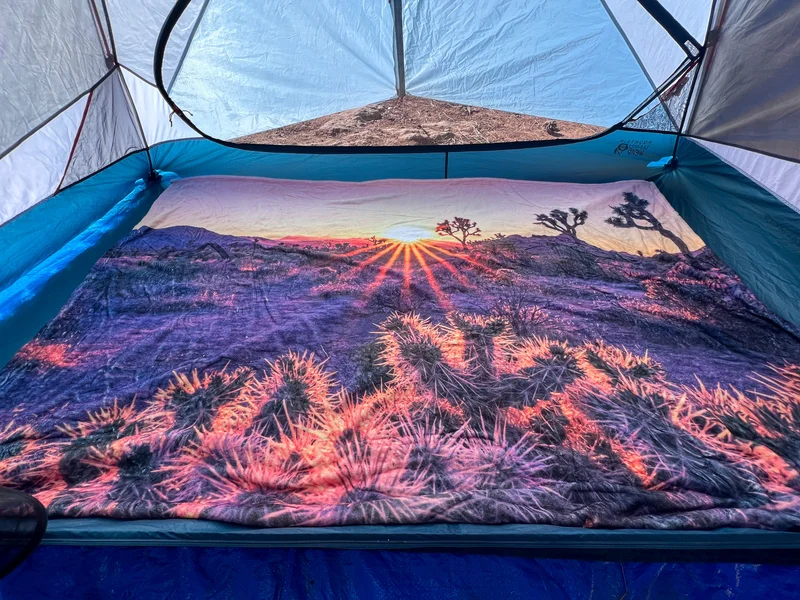 Redbubble product reviews - Joshua Tree Cholla Cactus Sunset Throw Blanket