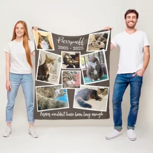 Zazzle Custom Pet Memorial Photo & Quote Fleece Blanket