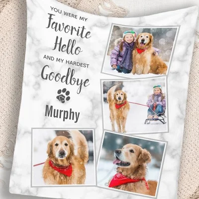 This pet memorial blanket is a heartfelt way to keep your beloved furry friend close for cozy cuddles.