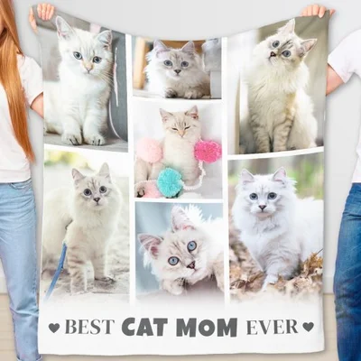 This cat mom blanket makes a thoughtful gift for birthdays, Christmas, or Mother’s Day—perfect for any proud cat mama.