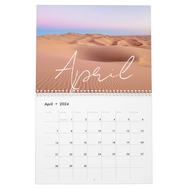 Zazzle Custom Message Landscape and Sunset 2024 Wall Calendar (Apr 2024)