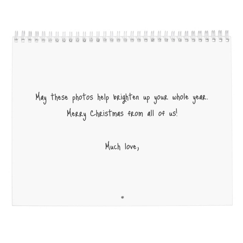 Zazzle Custom Message Landscape and Sunset 2024 Wall Calendar (Back)