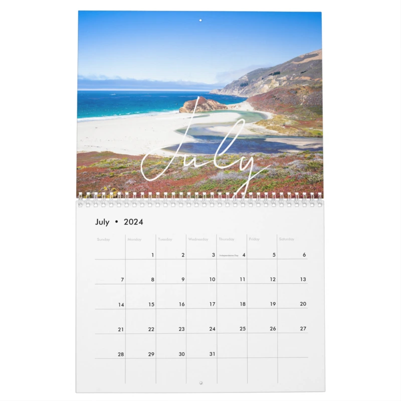 Zazzle Custom Message Landscape and Sunset 2024 Wall Calendar (Jul 2024)