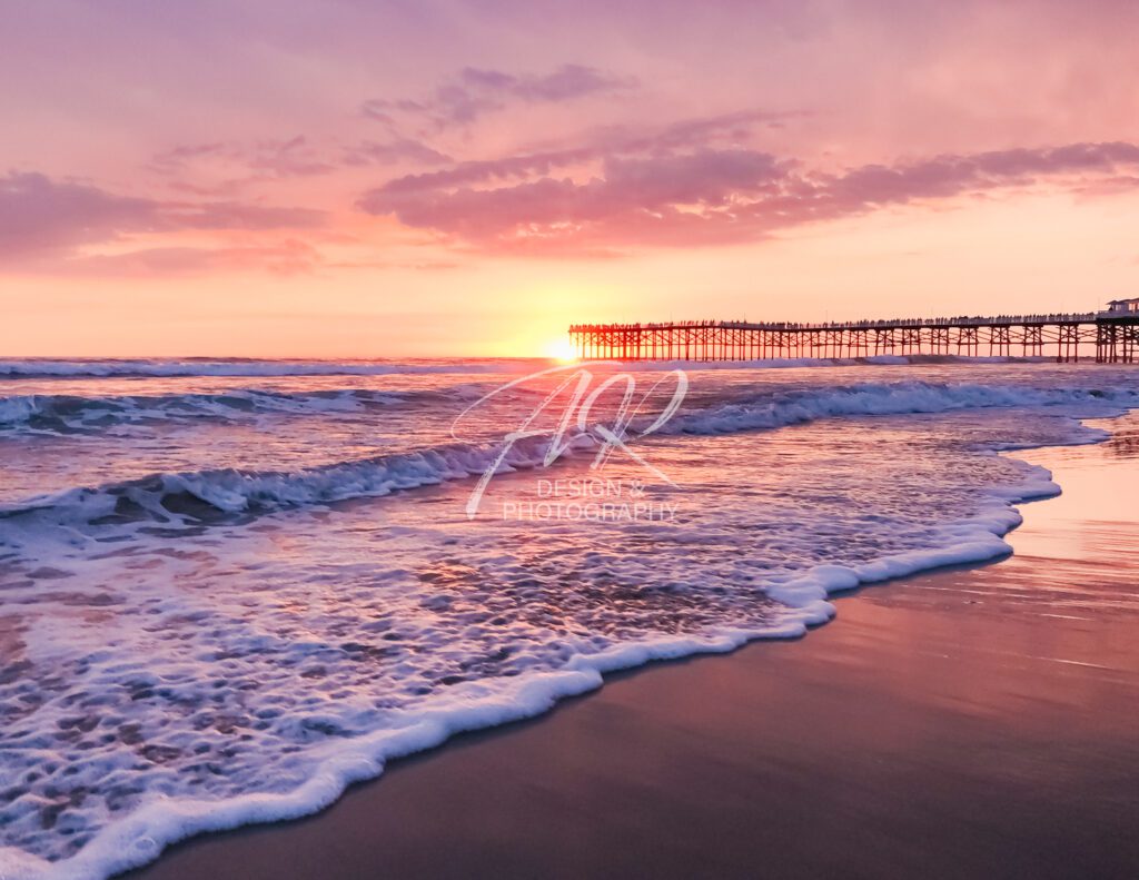 Pacific Beach pier sunset south