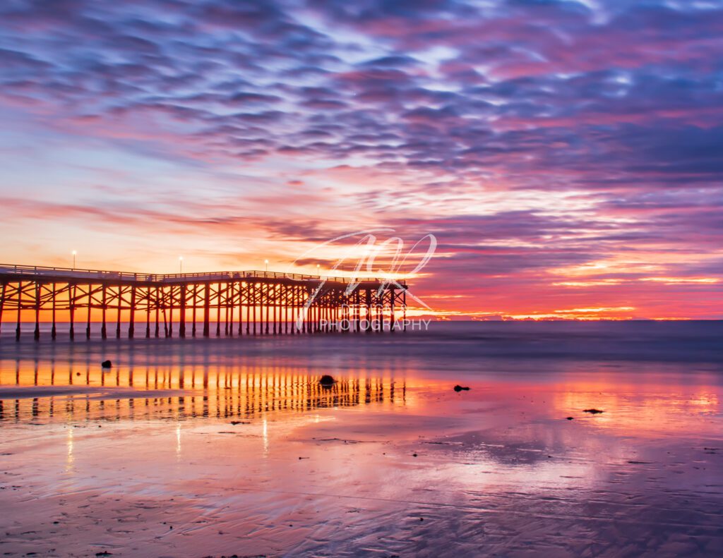 Pacific Beach pier sunset north