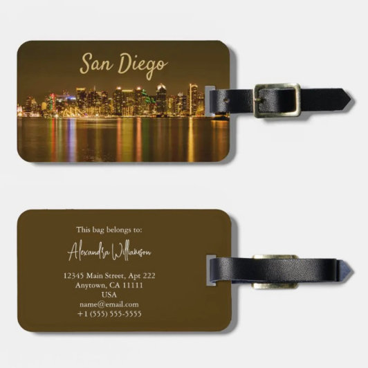 Custom San Diego Luggage Tag