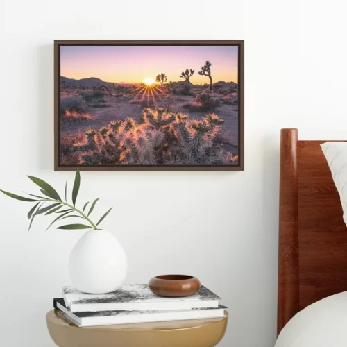 Joshua Tree Sunset Framed Canvas