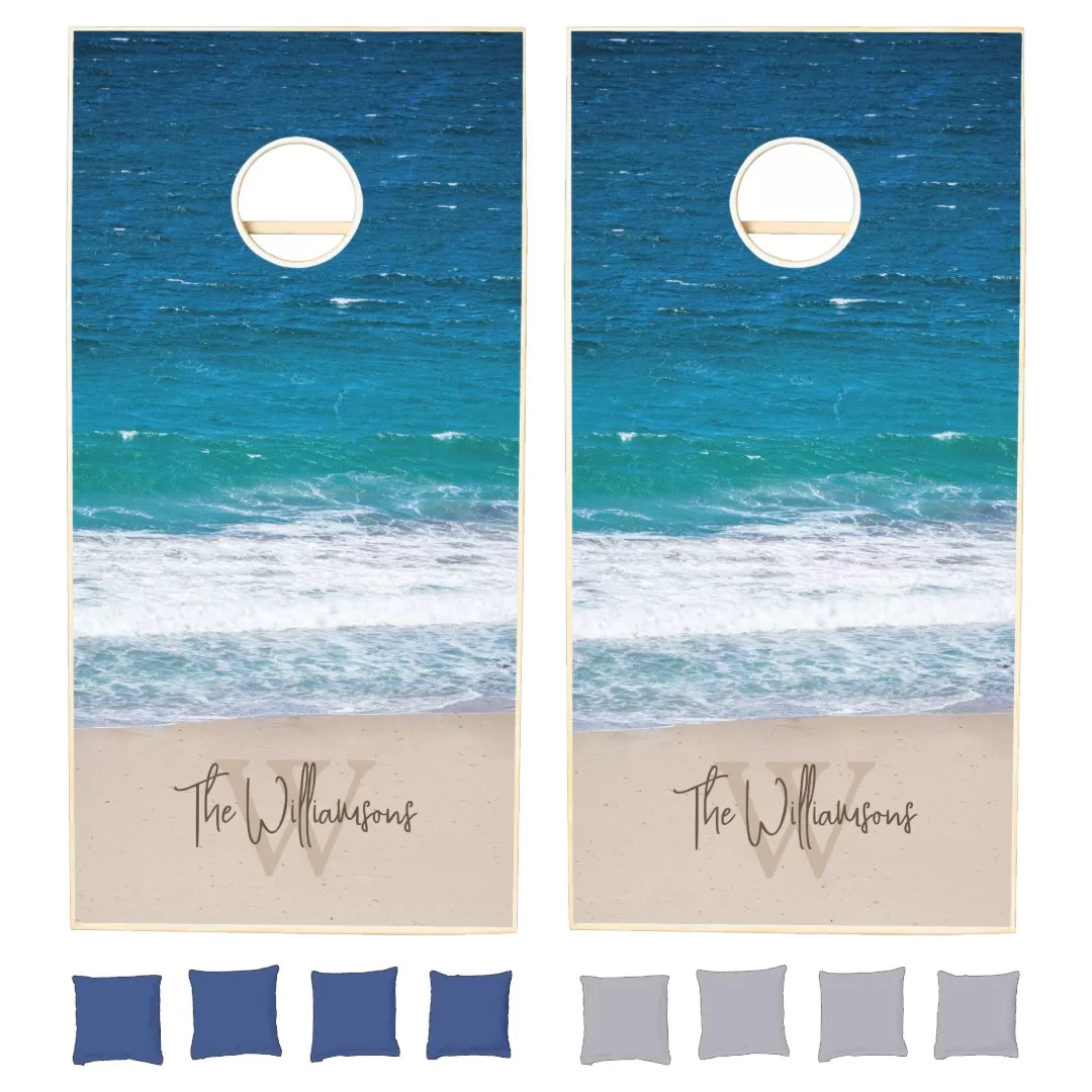 Custom Sandy Beach Cornhole Set