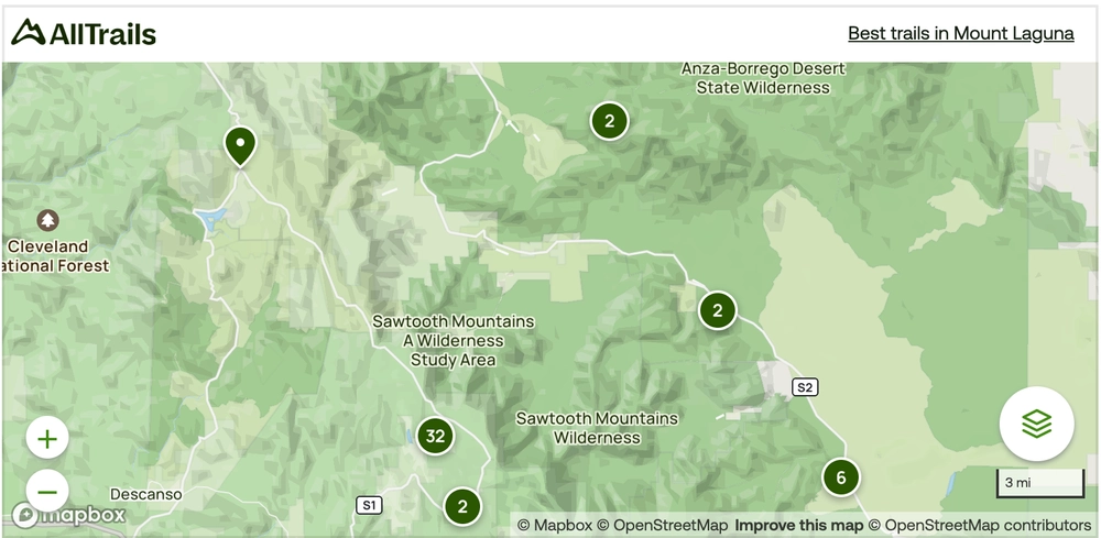 Best trails hiking in Mount Laguna
