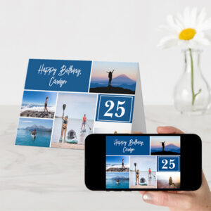 any age Custom Photo Collage Birthday Card