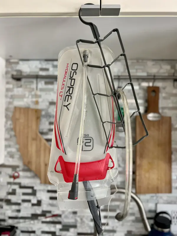 my water bladder hangs upside down over the kitchen sink - How To Clean A Hydration Bladder