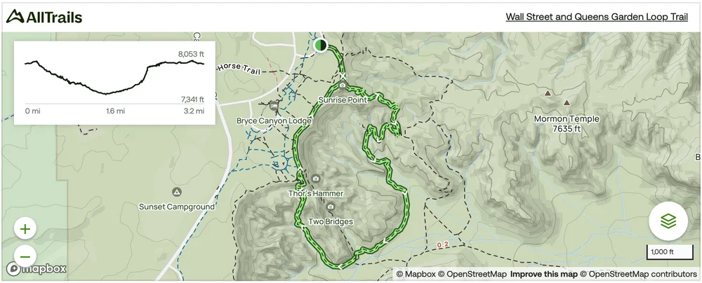 Wall Street and Queens Garden Loop Trail AllTrails map