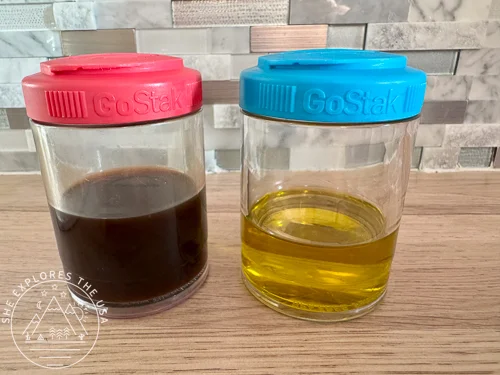 my favorite flavor boosters: olive oil and coconut aminos
