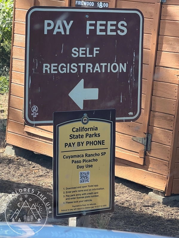 self-registration station at Paso Picacho campground