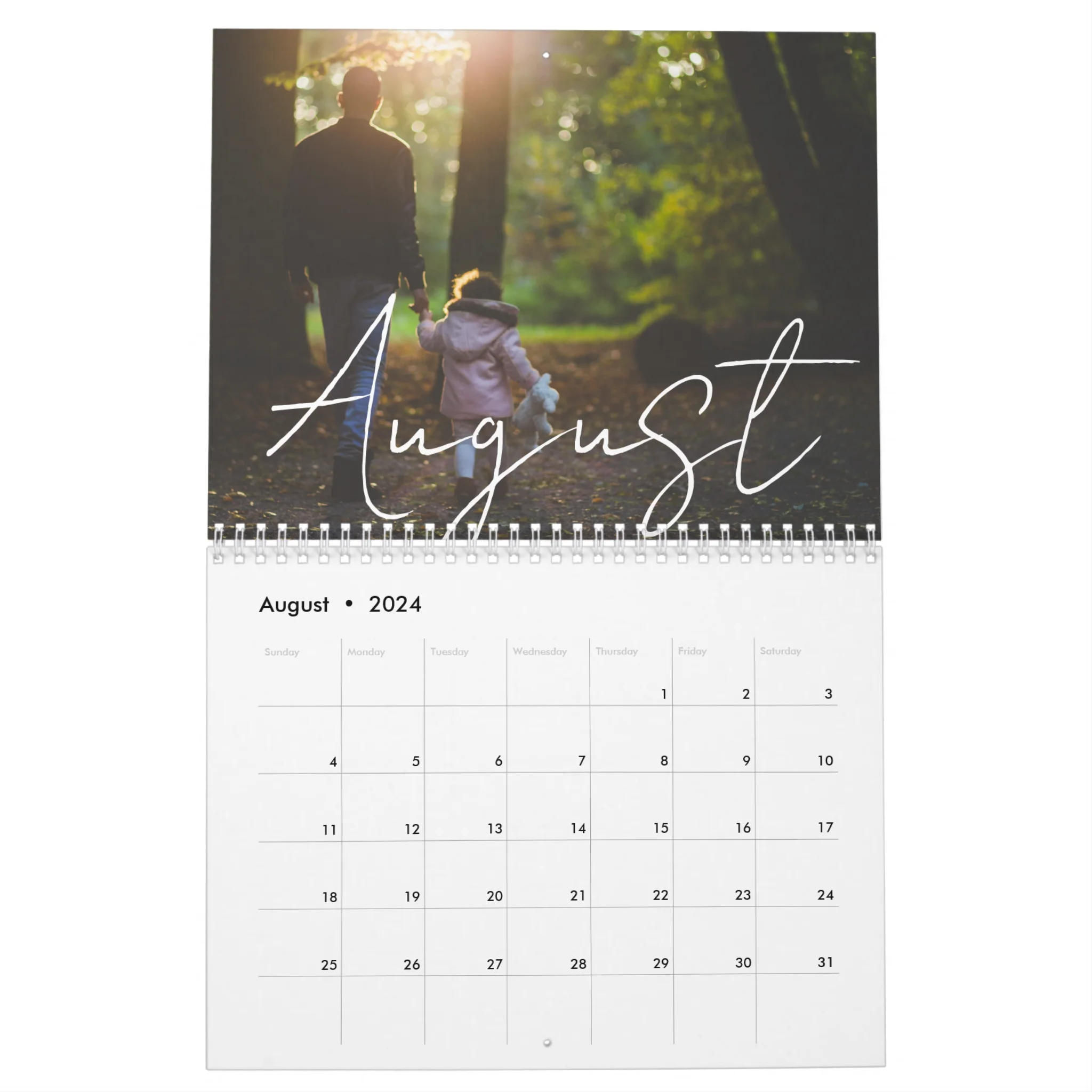 custom wall calendar 2024 - august