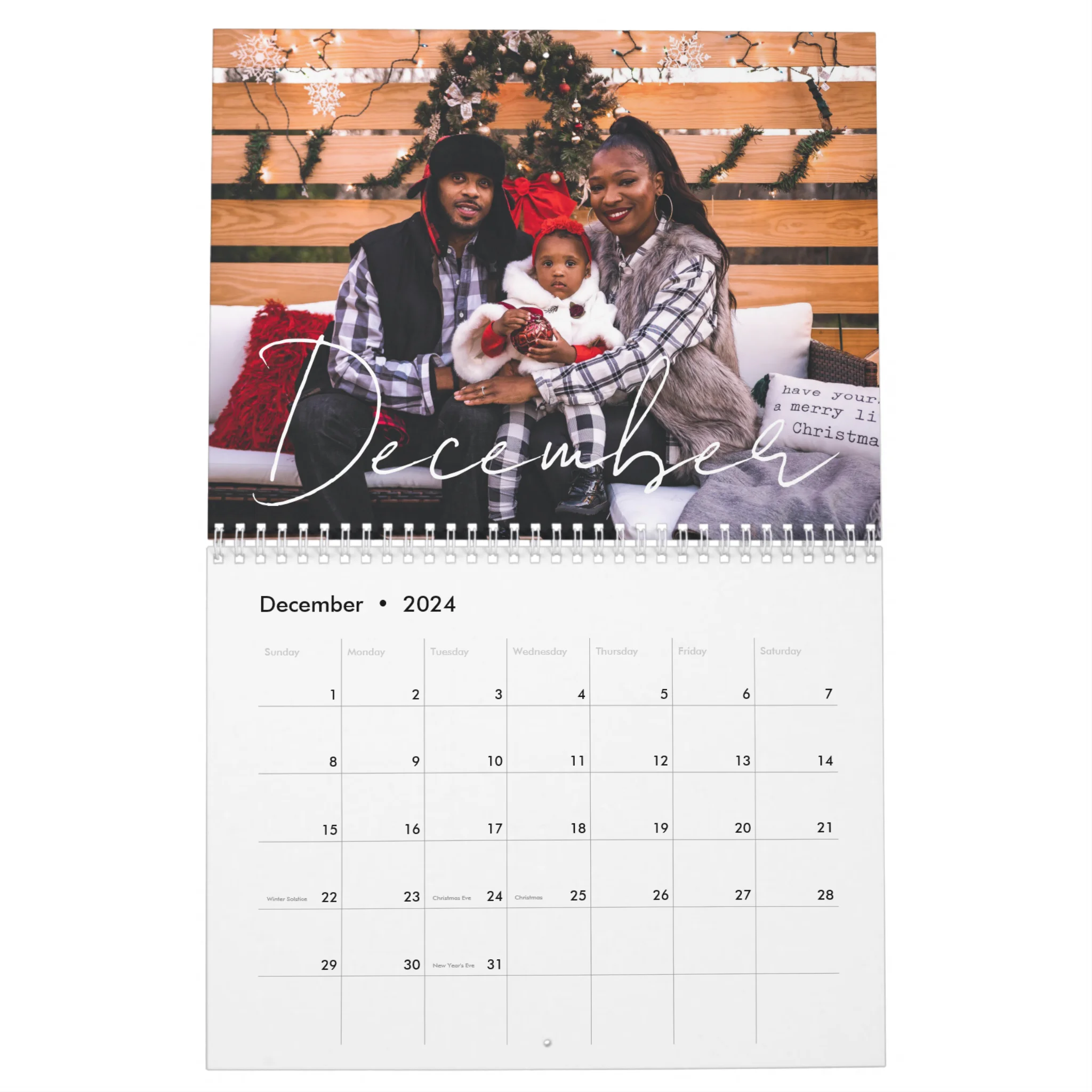 custom wall calendar 2024 - december
