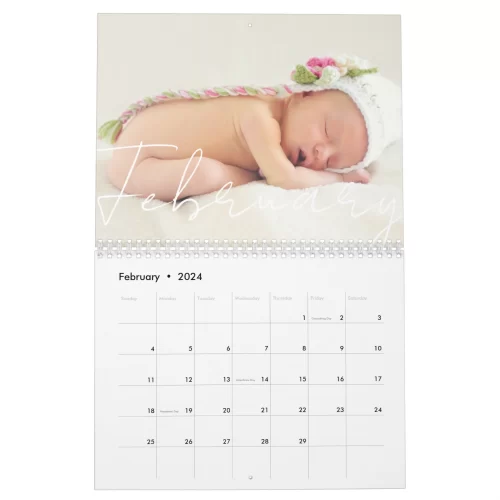 custom wall calendar 2024 - february