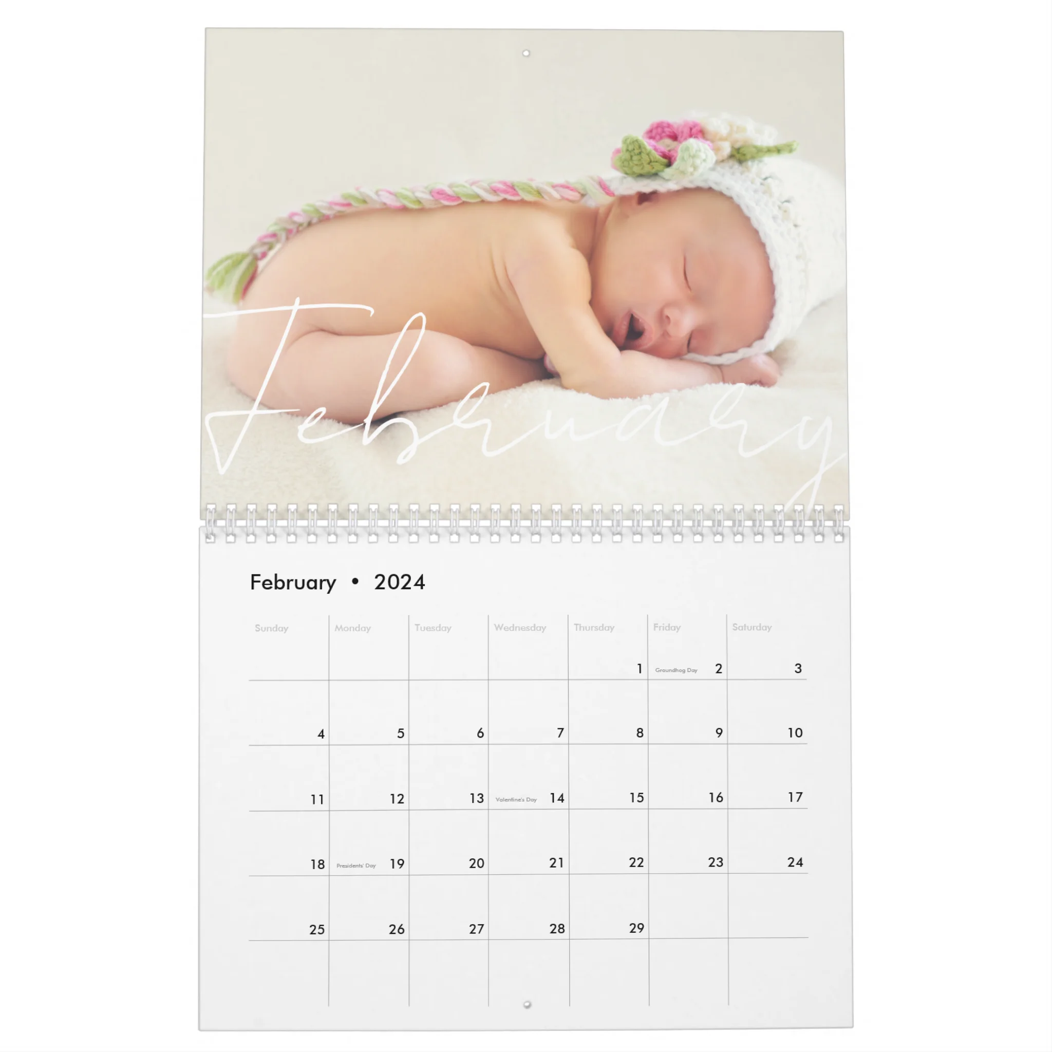 custom wall calendar 2024 - february