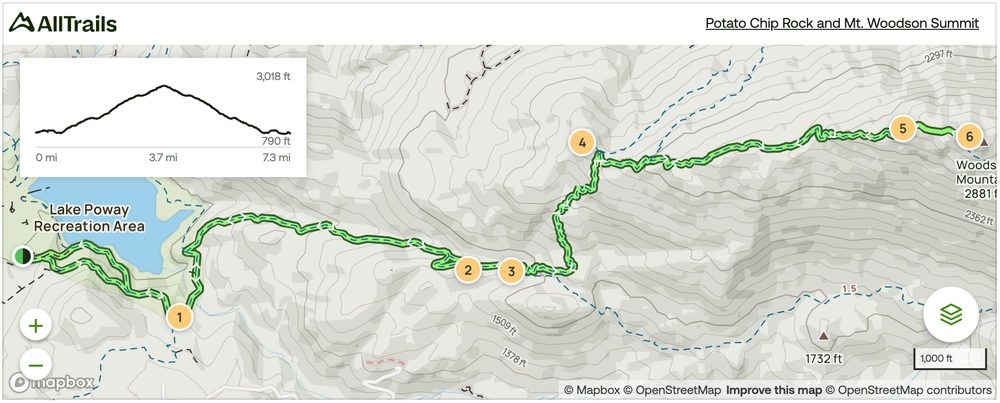 Potato Chip Rock Trail Map