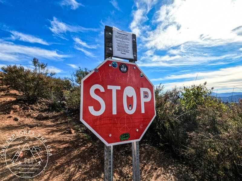 El cajon Mountain trail stop sign