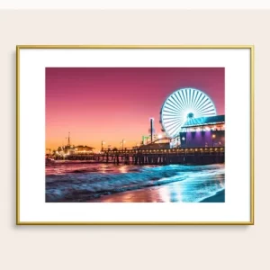 Santa Monica Pier Sunset framed art print