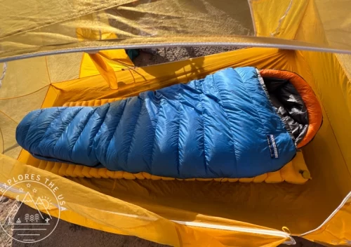 Feathered Friends Lark 10 UL Sleeping Bag inside tiger wall UL2 tent