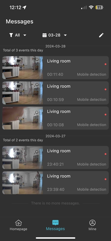 Pet monitoring systems app with activity log