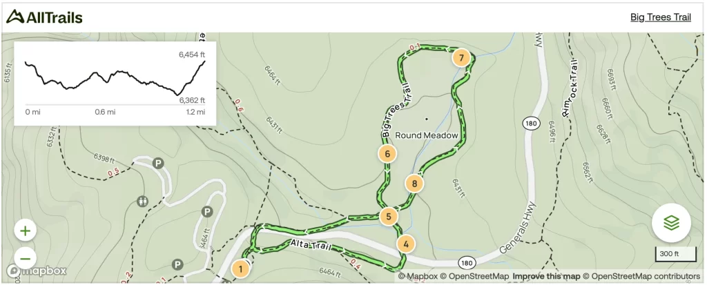 Big Trees Trail Map
