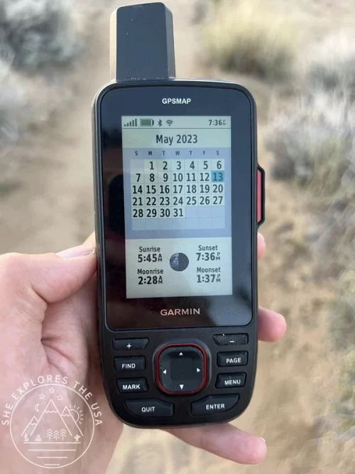 Garmin 67i sun and moon