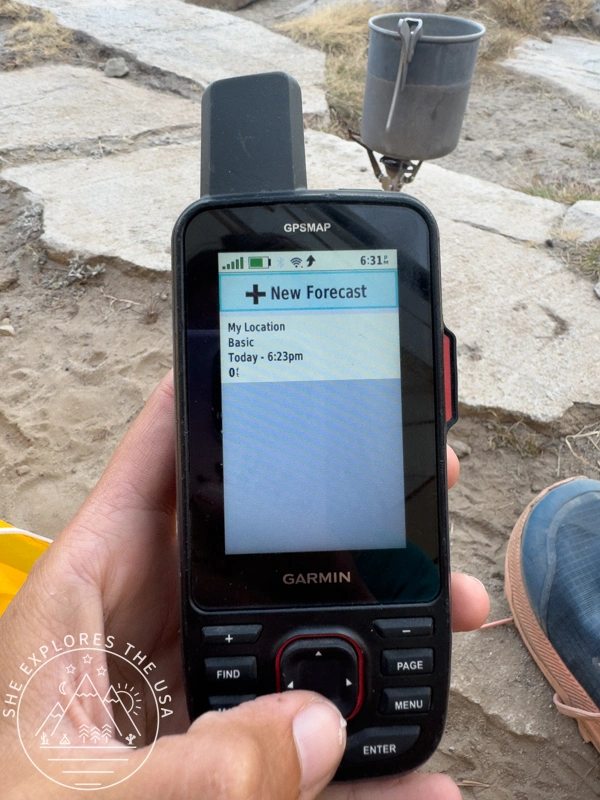 garmin 67i weather report