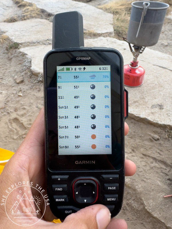 garmin 67i weather report 2