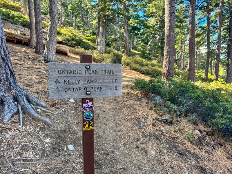 Ontario Peak trail sign