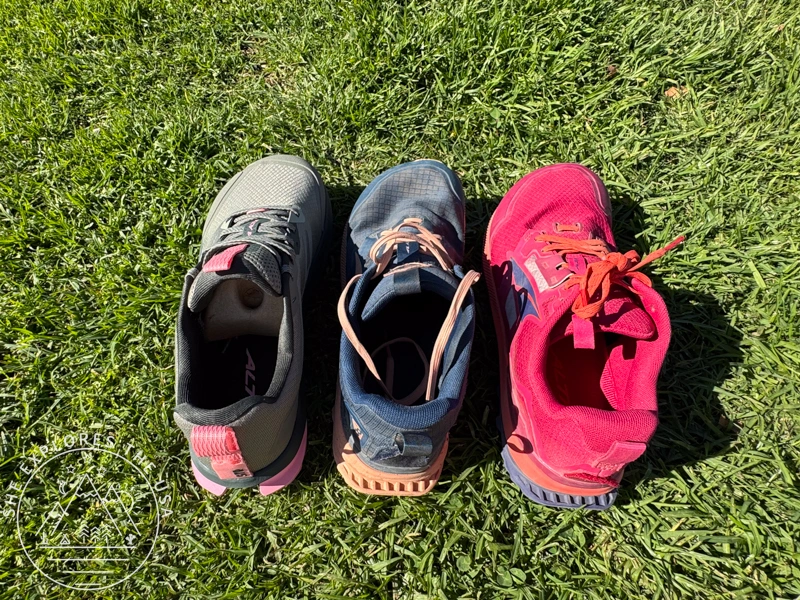 Altra Lone Peak 7, Altra Lone Peak 8, Altra Lone Peak 9 from the back