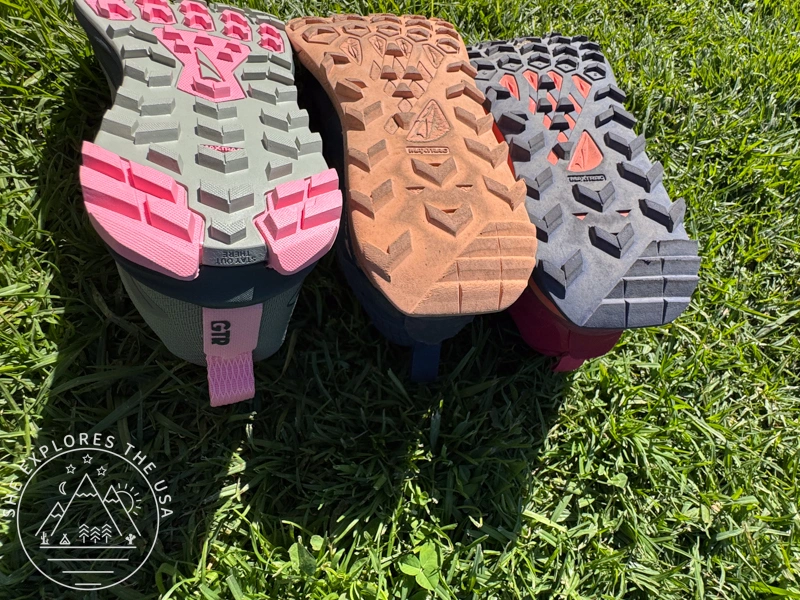 Altra Lone Peak 7, Altra Lone Peak 8, Altra Lone Peak 9 outsoles heel