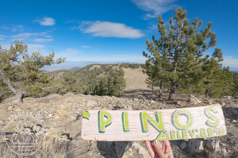 Mt Pinos Summit sign