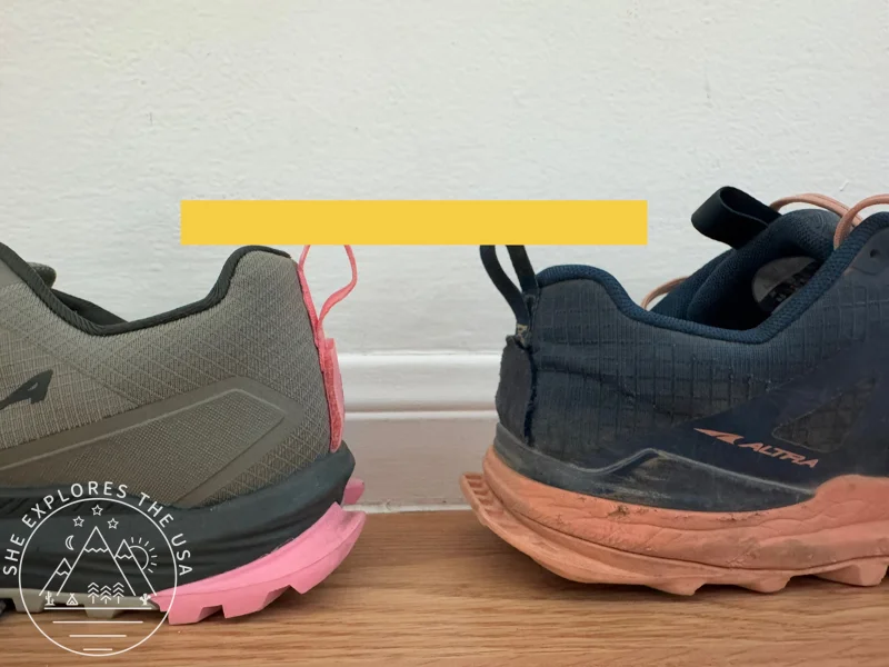 comparing heel collar on altra lone peak 9 and lone peak 8