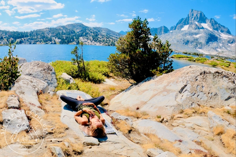 Best Sleeping Pads for Backpacking and More - yoga flow on my Therm-a-Rest Z Lite Sol in the Eastern Sierra (John Muir Trail)