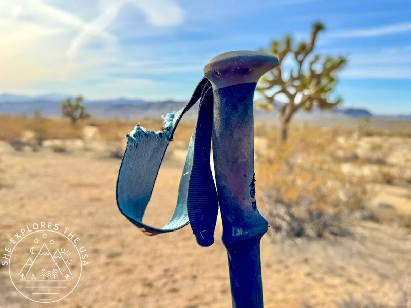 trekking pole chewed by mouse