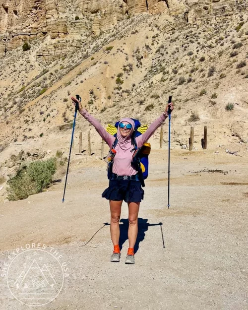 Havasupai Trailhead with carbon z trekking poles