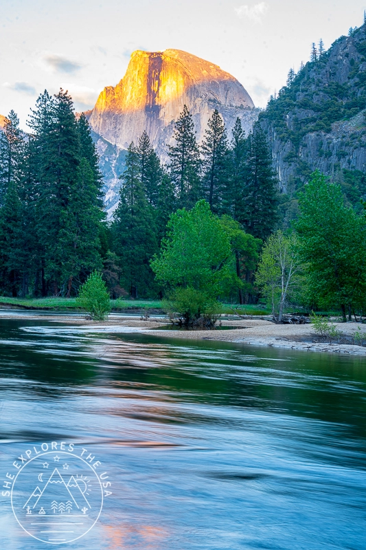 Half dome sunset yosemite