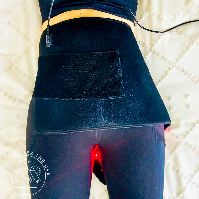 using the Astarexin Red Light Therapy Pad on the low back and hip 3
