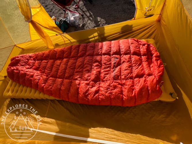 Sea to Summit Flame Fm0 Sleeping Bag - extended flat on my sleeping pad