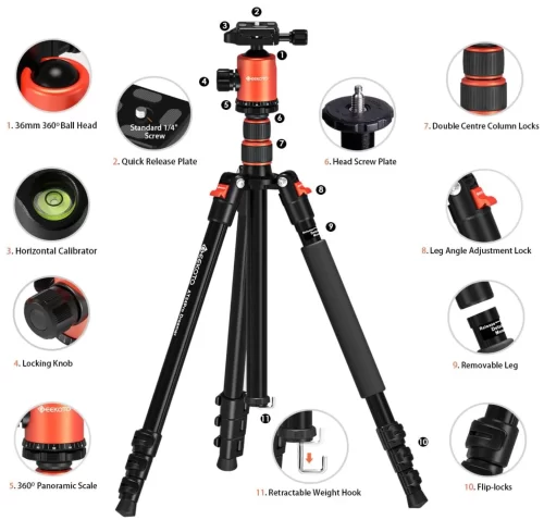 GEEKOTO 77’’ Tripod