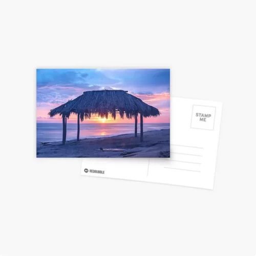 Windansea Surf Shack Sunset postcard