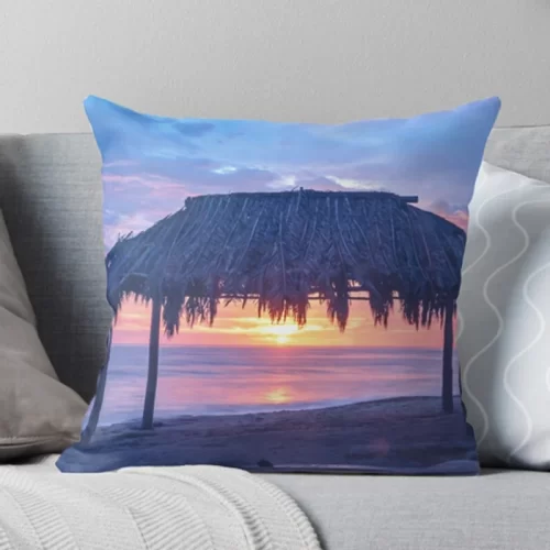 Windansea Surf Shack Sunset throw pillow