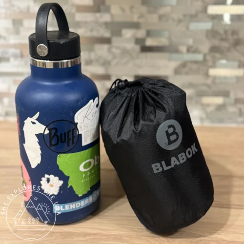 Inflatable Lumbar Pillow in travel pouch