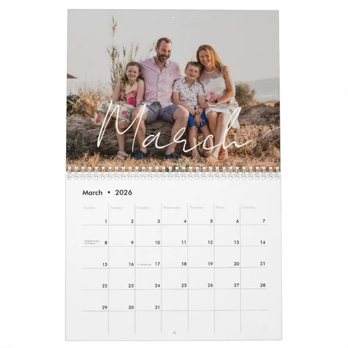 TWO-PAGE LAYOUT Custom Wall Calendar 2026 Family Photo Gift Zazzle