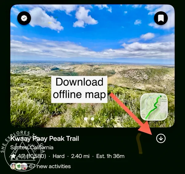 AllTrails - how to download offline map