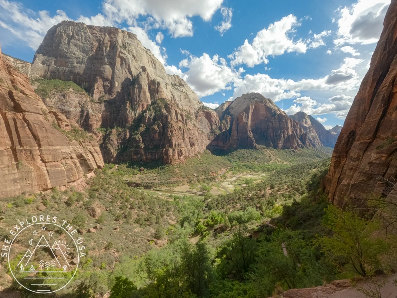 view from the trail to angels landing