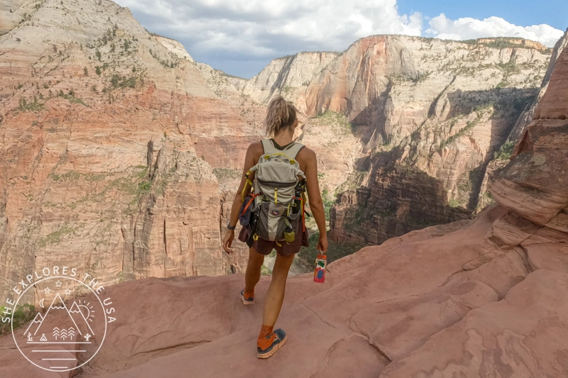 author near the edge at angels landing